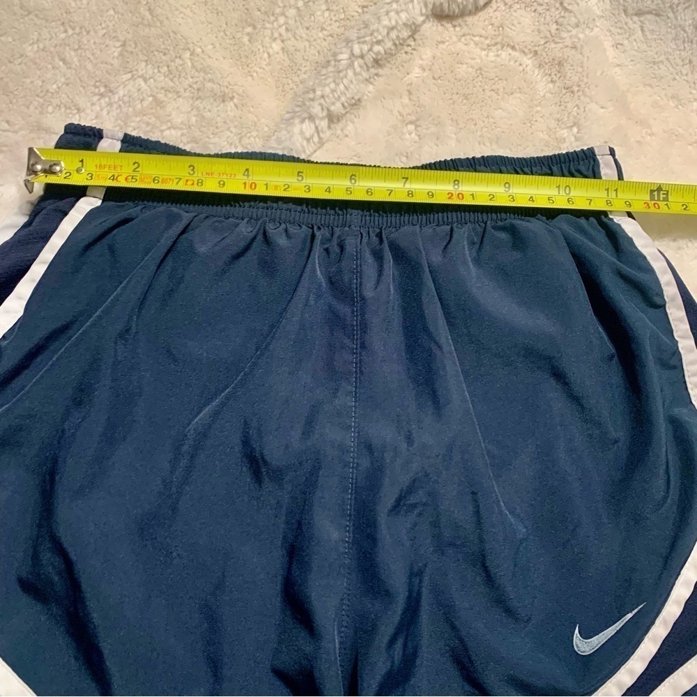 Nike Dri-Fit Shorts XS Dark Navy Blue White Trim Athletic Running Bikini Liner - Picture 11 of 12